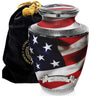 American Flag Cremation Urn for Ashes Adult Male - Beautifully Handcrafted Patriotic & Personalized Cremation Urns for Human Ashes Adult Man for Veteran or Patriot