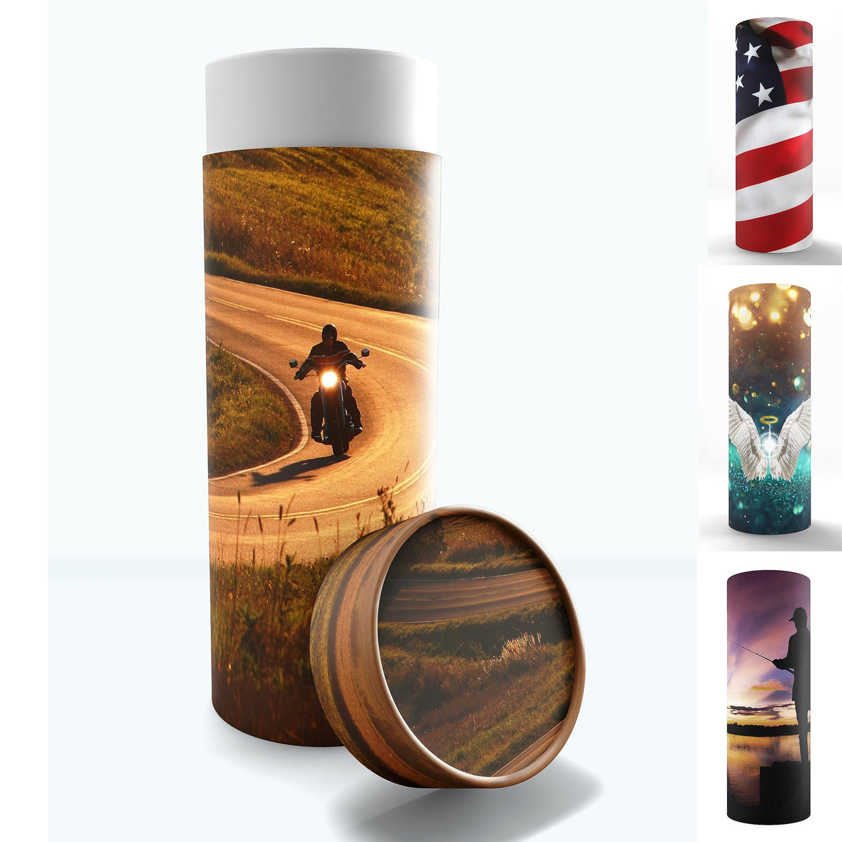 American Flag Men's Scattering Tubes for Human Ashes TSA Approved Scattering Urn and Eco-Friendly Biodegradable Urns for Human Ashes & Biodegradable Urn for Burial at Sea