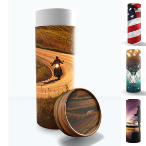 American Flag Men's Scattering Tubes for Human Ashes TSA Approved Scattering Urn and Eco-Friendly Biodegradable Urns for Human Ashes & Biodegradable Urn for Burial at Sea