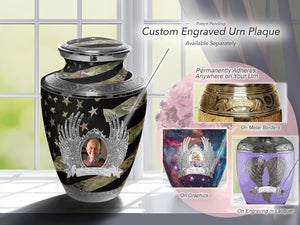 Army Cremation Urn for Ashes Adult Male - Beautifully Handcrafted Decorative Urns & Personalized Military Urns for Human Ashes Adult Man OCP