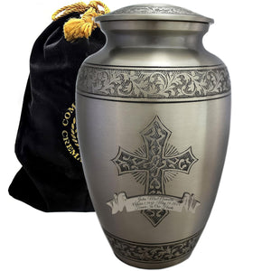 Bronze Cross Cremation Urn for Ashes Adult Male - Personalized Cremation Urns for Human Ashes Adult Man Decorative Urns - Beautifully Handcrafted Cross Urn