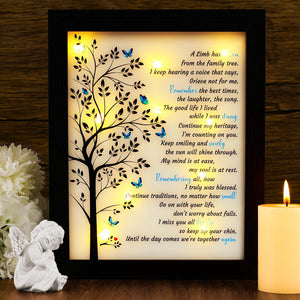 LED Shadow Box 4x6 - Memorial Picture Frame for Loss of Mother, Father, Loved One - Bereavement Gift