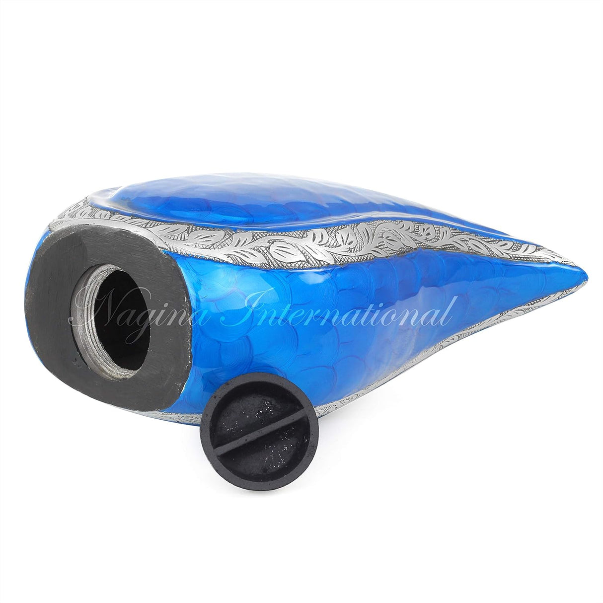 10" Teardrop Chiseled Aluminum Funeral Ashes Urn for Adults and Pets | Cremation Metal Storage with Lid