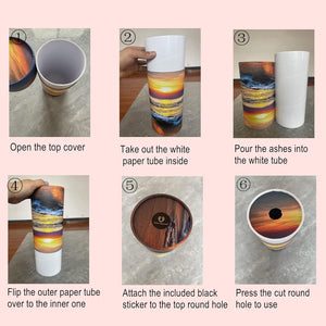 Ocean Sunset Scattering Urn – Biodegradable Scatter Tube for Ashes - Cremation Urn for Adult Ashes (Large)