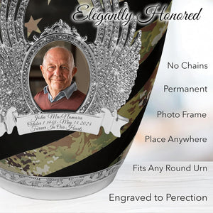 Army Cremation Urn for Ashes Adult Male - Beautifully Handcrafted Decorative Urns & Personalized Military Urns for Human Ashes Adult Man OCP