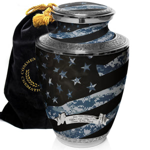 Military Cremation Urn for Ashes Adult Male - Beautifully Handcrafted Decorative Urns & Personalized Army Urns for Human Ashes Adult Man Traditional Camouflage