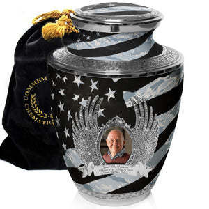 Military Cremation Urn for Ashes Adult Male - Beautifully Handcrafted Decorative Urns & Personalized Army Urns for Human Ashes Adult Man Traditional Camouflage