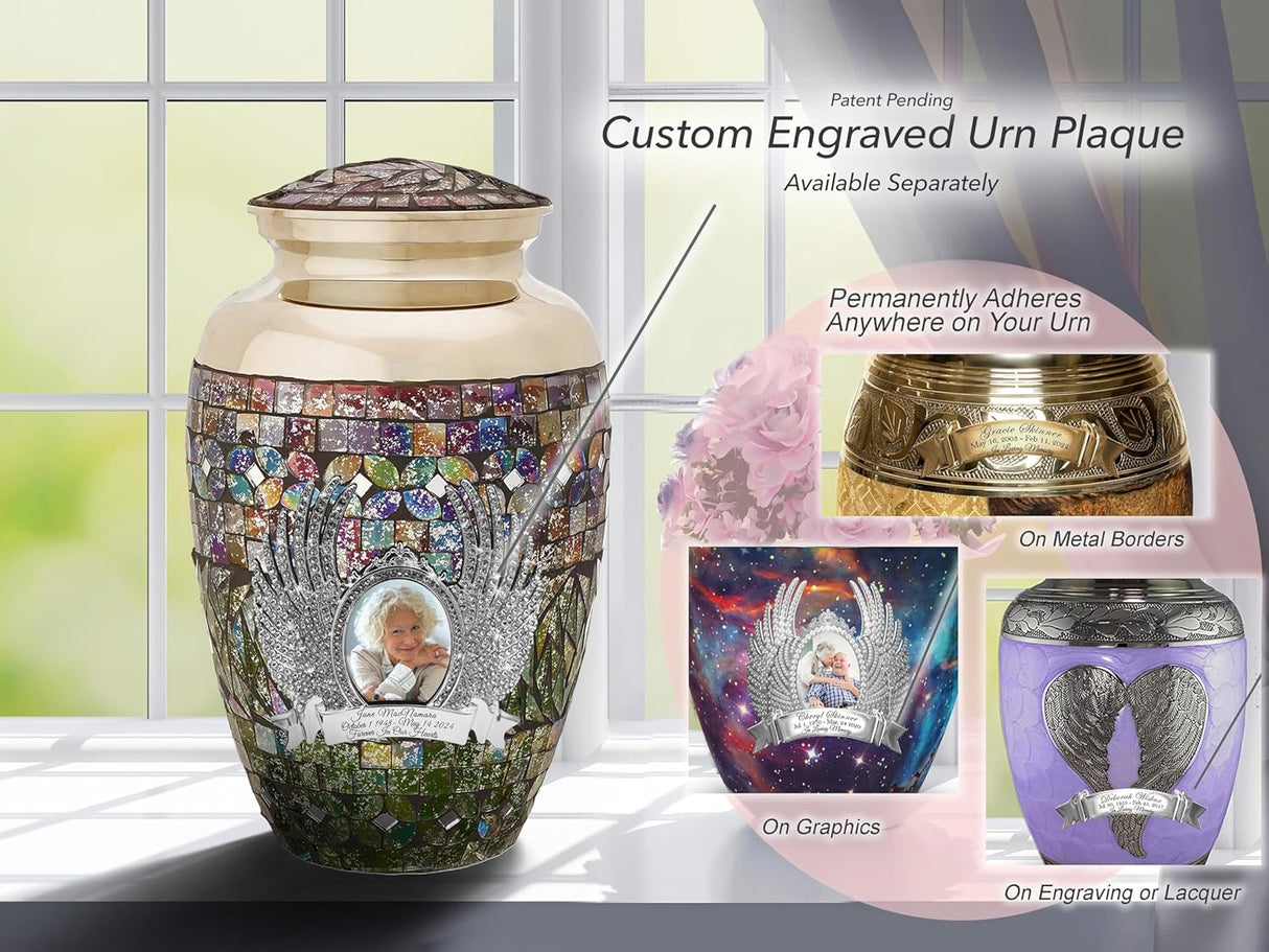 Glass Mosaic Cremation Urn for Ashes for Women - Personalized Cremation Urns for Human Ashes Adult Female Decorative Urns - Beautifully Handcrafted Glass Urn for Women
