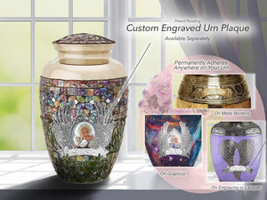 Glass Mosaic Cremation Urn for Ashes for Women - Personalized Cremation Urns for Human Ashes Adult Female Decorative Urns - Beautifully Handcrafted Glass Urn for Women