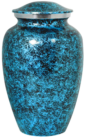 Decorative Burial Urn for Human Ashes Adult Female and Male 200+ Cubic Inches, Handcrafted Funeral Memorial Cremation Urn Affordable Urn for Human Ashes (Silver Black) ALPHA Living HOME