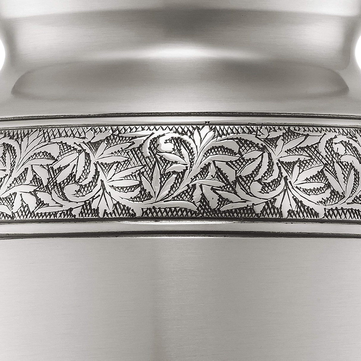 Reminded Cremation Memorial Urn for Human Ashes, Silver Adult Funeral Urn with Velvet Bag