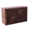 Wooden Box Funeral Cremation Urns for Human Ashes Adult Large - Burial Urns for Columbarium - Tree of Life Flying Bird (250 Cubic Inches, Twin Tree - Heart)