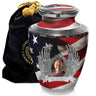 American Flag Cremation Urn for Ashes Adult Male - Beautifully Handcrafted Patriotic & Personalized Cremation Urns for Human Ashes Adult Man for Veteran or Patriot