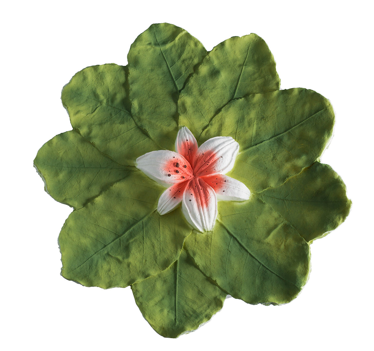 Biodegradable Urn for Human Ashes (The Lily at Peace) Burial Urn, Floats in Water, for Cremation, Ocean Scattering for Ashes, Adult Size W-302