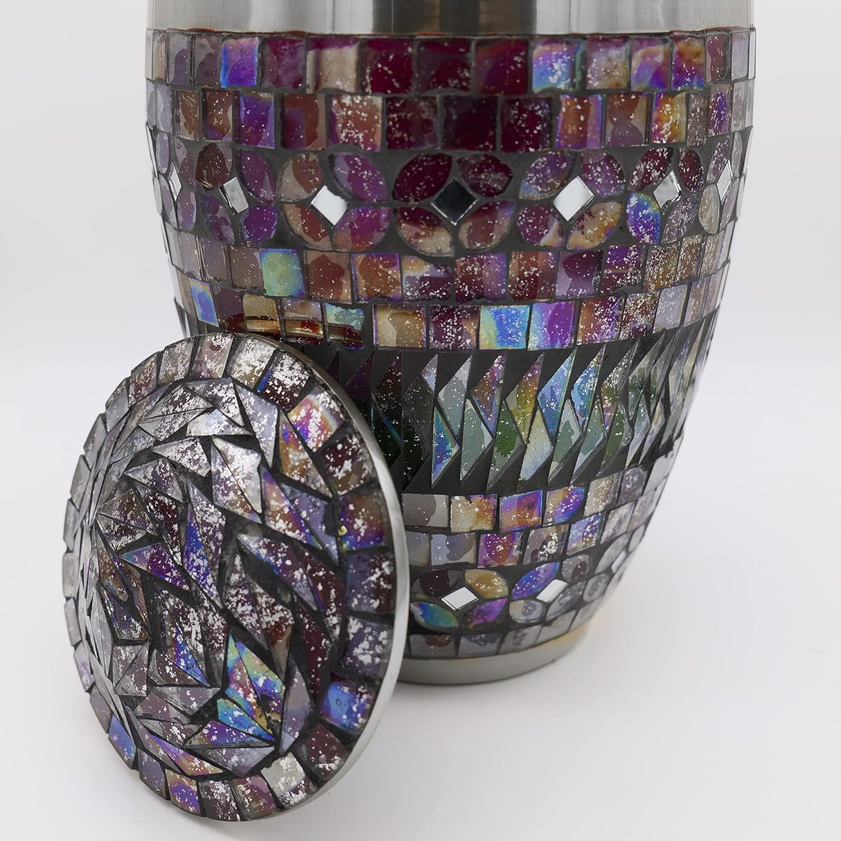 Glass Mosaic Cremation Urn for Ashes for Women - Personalized Cremation Urns for Human Ashes Adult Female Decorative Urns - Beautifully Handcrafted Glass Urn for Women