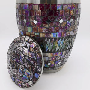Glass Mosaic Cremation Urn for Ashes for Women - Personalized Cremation Urns for Human Ashes Adult Female Decorative Urns - Beautifully Handcrafted Glass Urn for Women