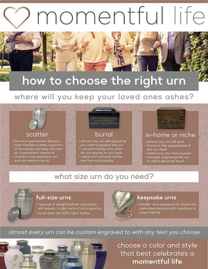 Embossed Bronze Cremation Urn - Adult Bronze Cremation Urn