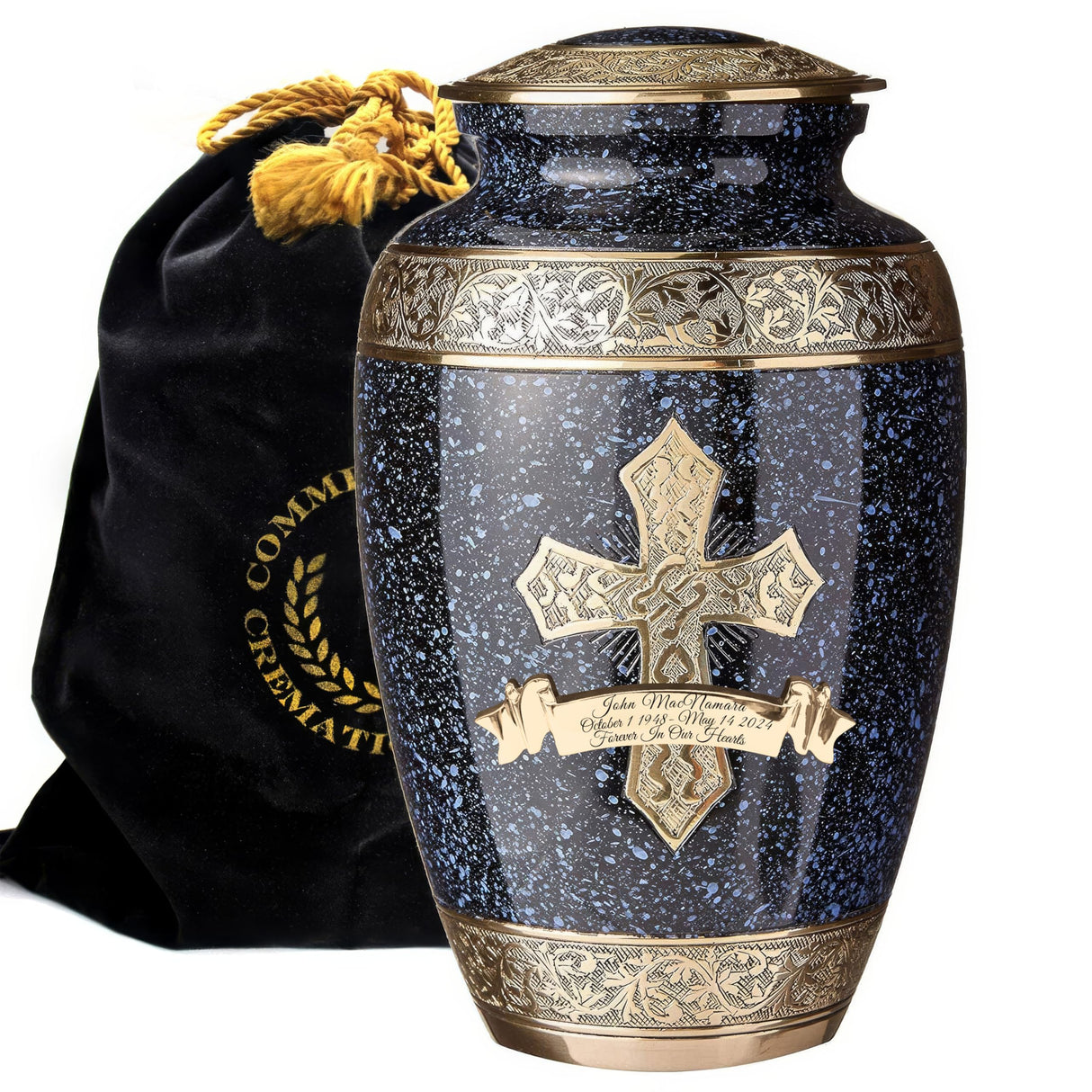 Bronze Cross Cremation Urn for Ashes Adult Male - Personalized Cremation Urns for Human Ashes Adult Man Decorative Urns - Beautifully Handcrafted Cross Urn