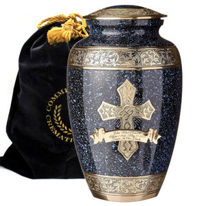 Bronze Cross Cremation Urn for Ashes Adult Male - Personalized Cremation Urns for Human Ashes Adult Man Decorative Urns - Beautifully Handcrafted Cross Urn