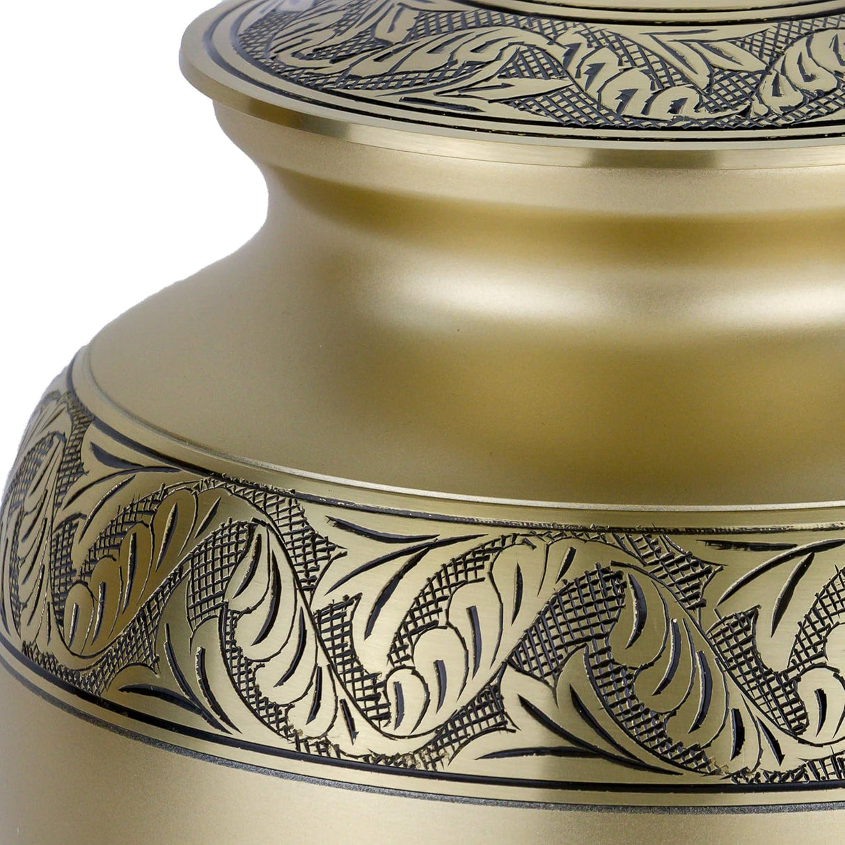 Classic Laurel Gold Cremation Urn for Ashes - Extra Large, Brass, Gold Companion Urn, Extra Large Adult Sized Cremation Urn, 11.625 Inches High