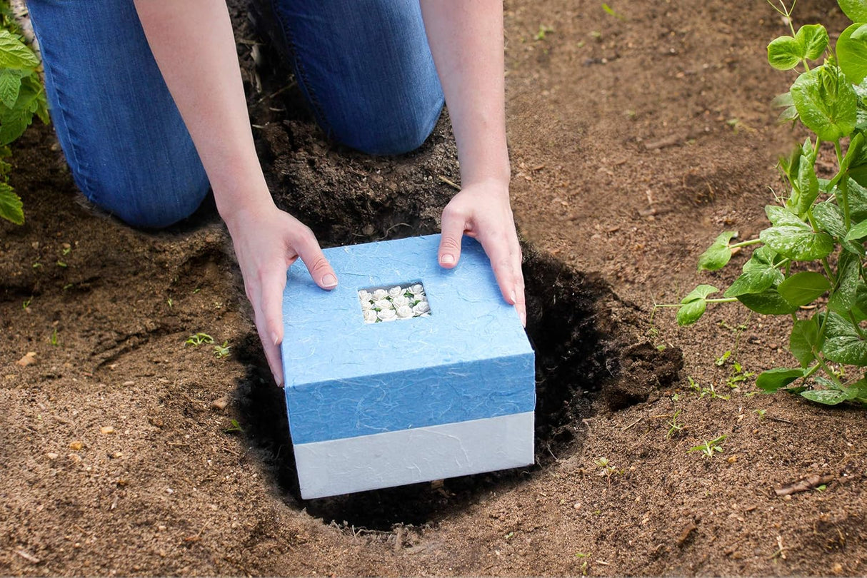 Embrace Biodegradable Urn- Floral Bouquet, Multi Color, Adult Sized Cremation Urn, 8.5 Inches Square