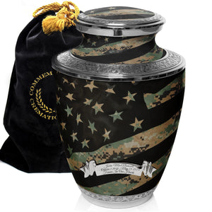 Army Cremation Urn for Ashes Adult Male - Beautifully Handcrafted Decorative Urns & Personalized Military Urns for Human Ashes Adult Man OCP