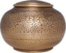 Antique Bronze Brass Cremation Urn - Low Profile Vignette Model fremation urn for Human Ashes - Suitable for Cemetery Burial or Niche - Large Size fits Remains of Adults up to 180 lbs