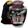 American Flag Cremation Urn for Ashes Adult Male - Beautifully Handcrafted Patriotic & Personalized Cremation Urns for Human Ashes Adult Man for Veteran or Patriot