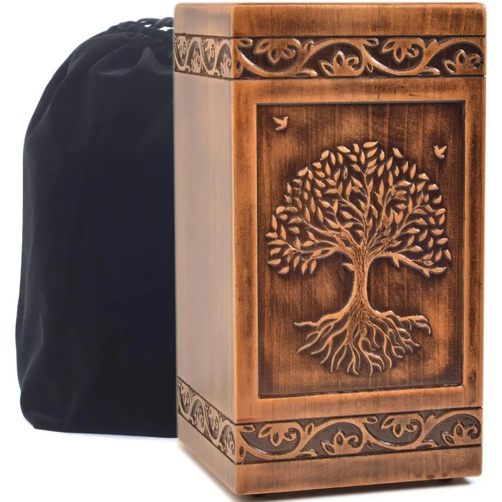 Hummingbird Wooden Engraved Cremation Urns