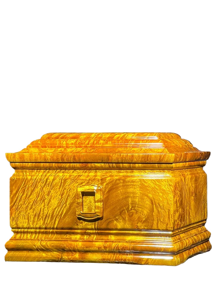 Golden Silk Wood Urn – Premium