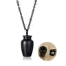 Black Mini Bone Ash Pendant Urns Necklace