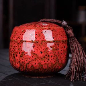 Red Porcelain Keepsake Urns for Ashes