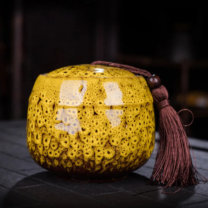 Yellow Memorial Human Ashes Storage Urns