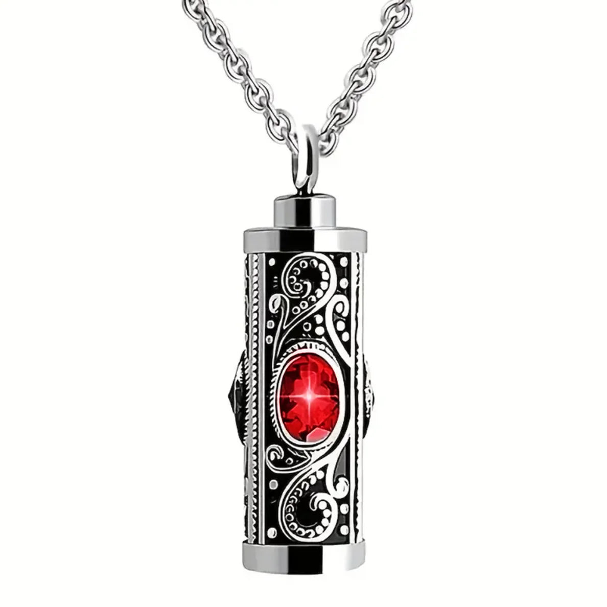 Red Memorial Ashes Urns Pendant Necklace