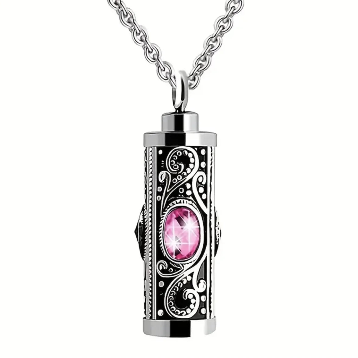 Pink Personalized Cremation Urns Necklace