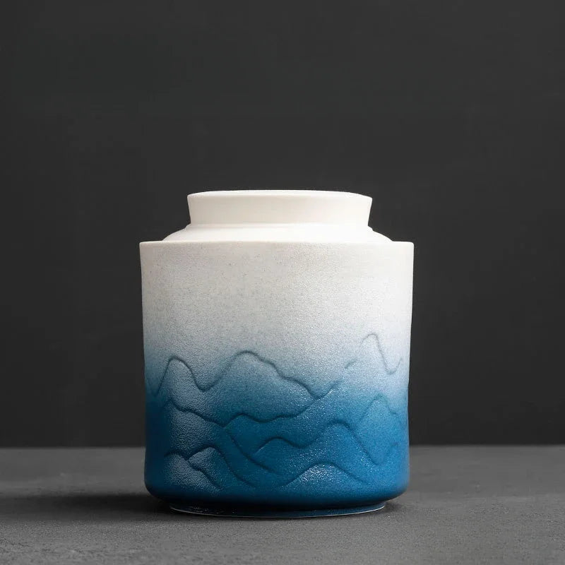 White And Blue Mini Memorial Urns Holder