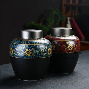 Black Ceramic Cremation Memorial Urns