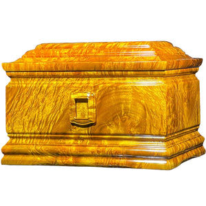 Golden Silk Wood Urn – Premium