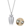 Silver Removable Ash Pendant Necklace Urns