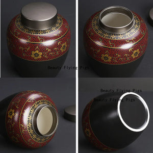 Black Ceramic Cremation Memorial Urns