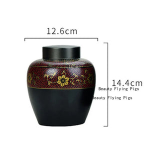 Black Ceramic Cremation Memorial Urns
