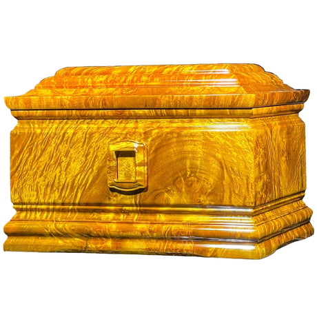 Golden Silk Wood Urn – Premium